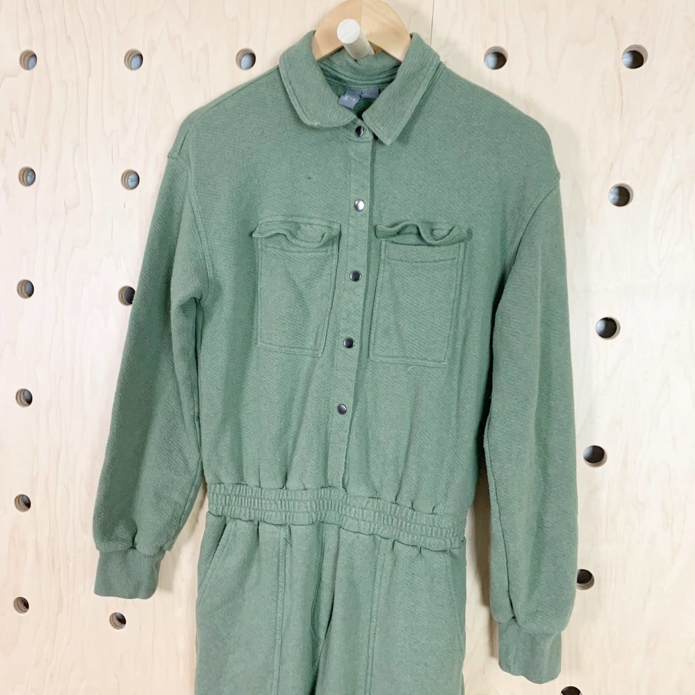 Sweaty Betty Women's Nestle Up Boilersuit Jumpsuit in Moss Green Size 8 Medium - Picture 3 of 8